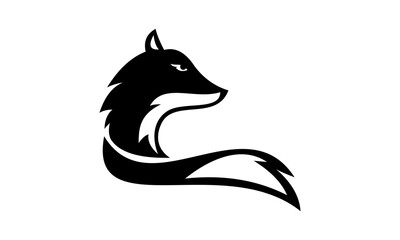 Naklejka premium black fox logo vector