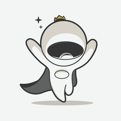 Naklejka premium cute astronaut cool pose art illustration