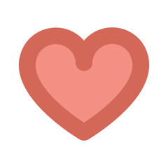 Red heart icon flat design on white background