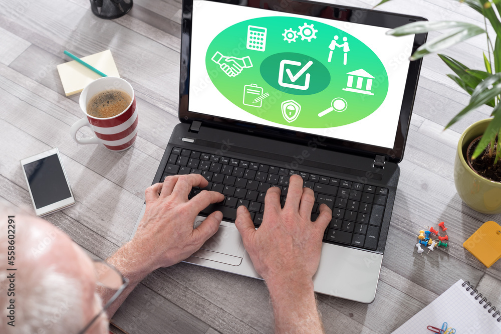Canvas Prints validation concept on a laptop screen