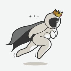 cute astronaut cool pose art illustration