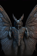 Fototapeta premium mothman, dark fantasy, horror, art illustration