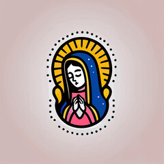 Cute virgen of guadalupe illustration