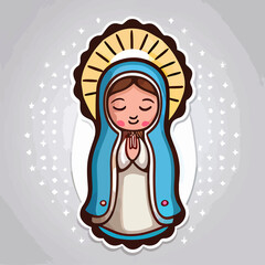 Cute virgen of guadalupe illustration