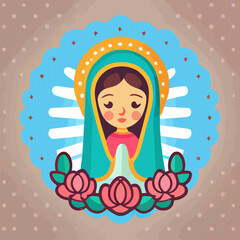 Cute virgen of guadalupe illustration © Fernando