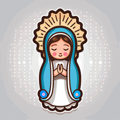 Cute virgen of guadalupe illustration