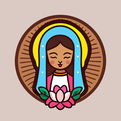 Cute virgen of guadalupe illustration © Fernando