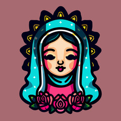 Virgin of guadalupe feast day flat design.