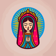 Virgin of guadalupe feast day flat design.