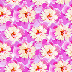 Vector pattern flower peony. Flowers illustration. Peony bud.