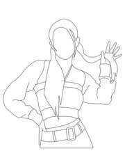 illustration of a beautiful kpop idol in an adorable pose