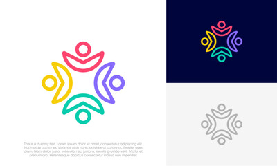 Community people, social community, human family logo abstract design vector	