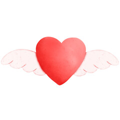 Watercolor Valentine's day pink heart