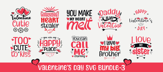 Valentine's day svg bundle. Valentine's day t-shirt design svg bundle