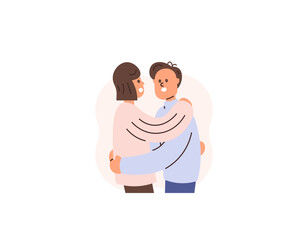 a couple that hugging each other. married couple making out. romantic relationship and affection. celebrating Valentine's day. happy valentines. illustration concept design. vector elements