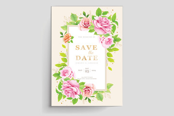 wedding card with floral background design