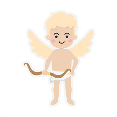 Vector Cartoon Cupid Carrying Arrow
