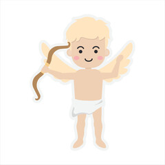 Vector Cartoon Cupid Carrying Arrow