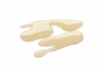 Puddle of vegetable oil isolated on white