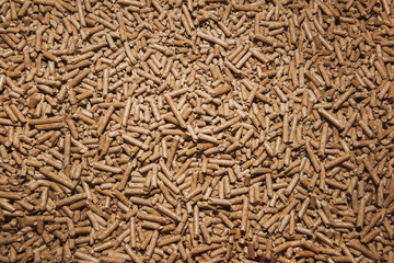 Wood pellet macro. Renewable and sustainable fuel