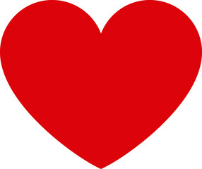 red heart icon, love symbol design element, fat style, png isolated on transparent background