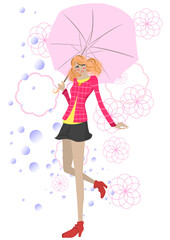 女性、ファッション、傘