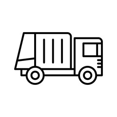 Garbage truck line icon. Recycling truck. Pictogram isolated on a white background.