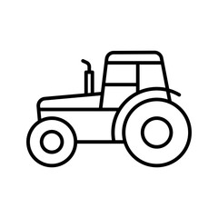 Tractor outline icon. Farm tractor. Pictogram isolated on a white background.
