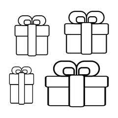 Gift vector icon in flat style. Gift box icons