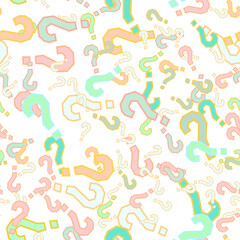 Quiz seamless pattern. Question marks, doubt, faq