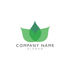 green leaf ecology logo. nature element vector.