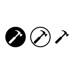 Hammer web icon set isolated on white background