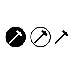 Hammer web icon set isolated on white background