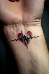 Obraz premium Heart tattoo. Symbol of love. Tattoo idea for men and women. Generative AI.