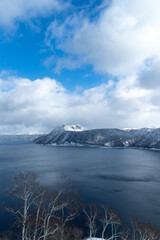 北海道　冬の摩周湖の風景