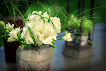 flower composition of yellow alstroemeria