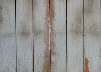 Faded teal colored wood panels with deep lines in between slats background texture