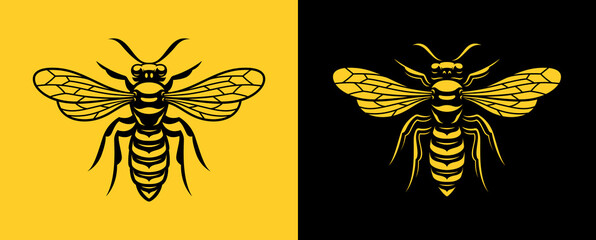 Vector wasp logo for white and dark backgrounds