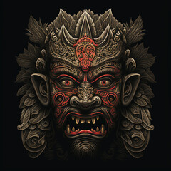 Barong Bali. Indonesian Balinese mythology creature. Generative AI.