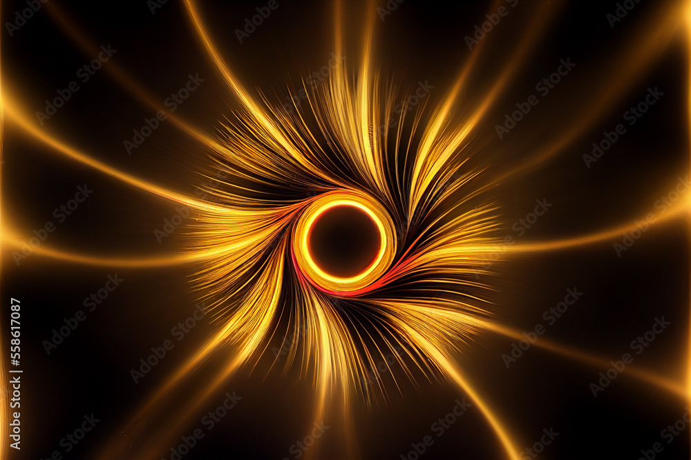 Poster abstract eye concept looking on a nebula dust in infinite space background. . mixed media.