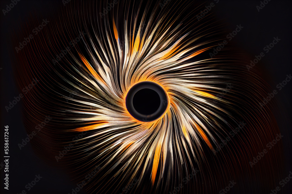 Poster  Abstract eye concept looking on a nebula dust in infinite space background. . Mixed media.	