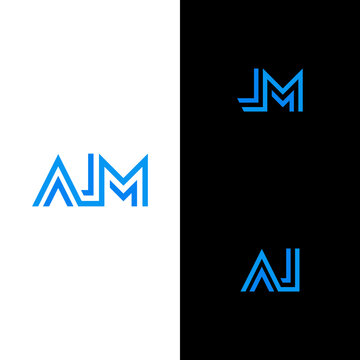 AJM, AJ, JM initial logo. modern monogram line logo