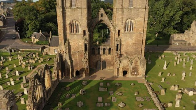 Ruin of medieval Elgin cathedral in Scotland