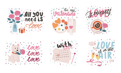 Fototapeta na wymiar Collection of Hand drawn lettering