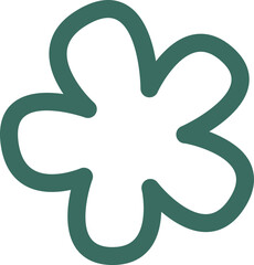 Cartoon hand drawn flowers flat icon