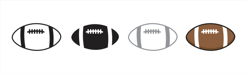 American football ball icon. Rugby ball icon simple style.  Rugby ball icon sign and symbol. Vector illustration.