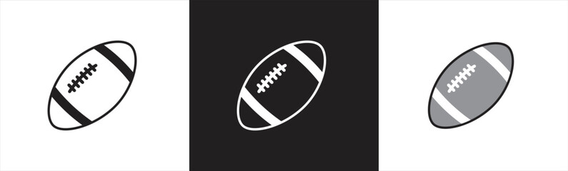 American football ball icon. Rugby ball icon simple style. Rugby ball icon sign and symbol. Vector illustration.	