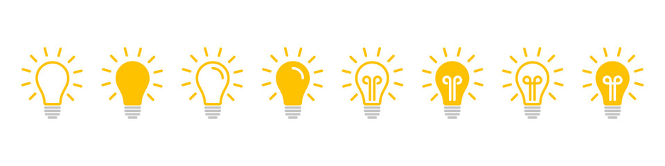 Bulb icon. Lamp idea. Lightbulb vector sign. Electric bulb symbol.