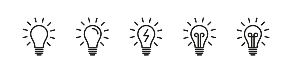 Bulb icon. Lamp idea. Lightbulb vector sign. Electric bulb symbol.