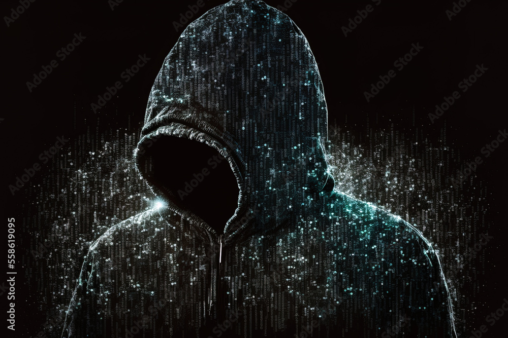 Poster cyber hacker attack security dark crime digital. generative ai